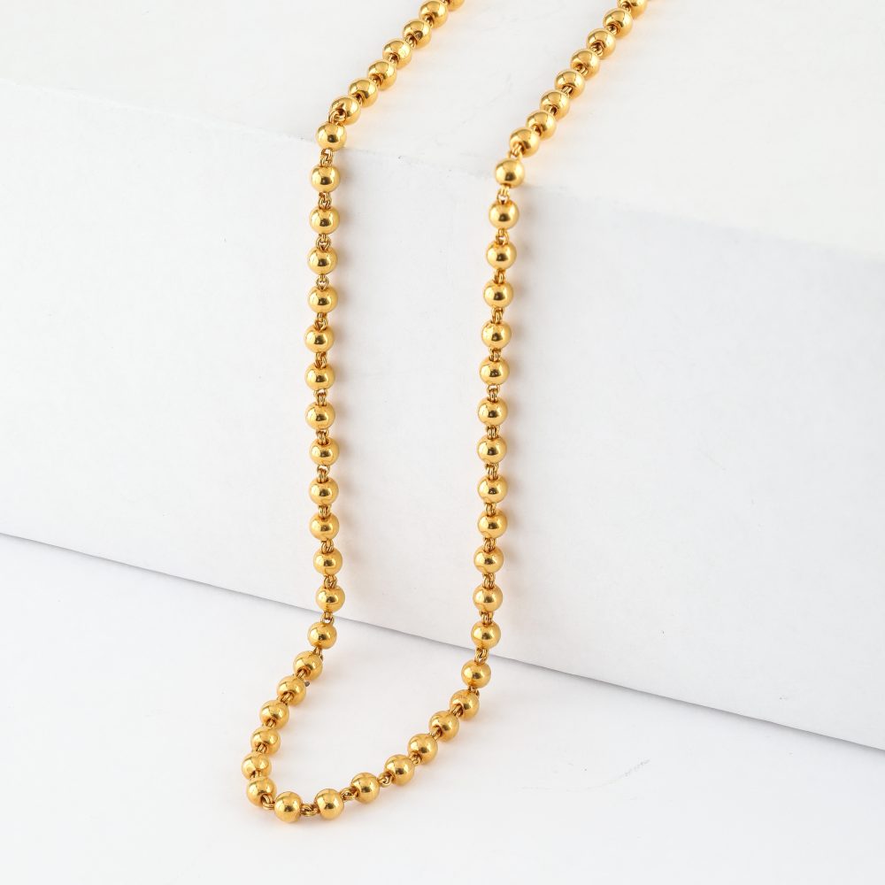 22 Ayar Gerçek Altın Boncuklu Zincir | 18 İnç | Glow koleksiyonu 22 Ayar Gerçek Altın Boncuklu Zincir | 18 İnç | Glow koleksiyonu