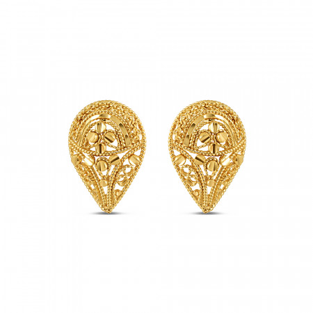 22ct Gold Earring Studs For Ladies | Filigree Collections 22ct Gold Earring Studs For Ladies | Filigree Collections