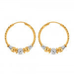 22 Ayar Altın Halka Küpe | Rodyum Kaplama