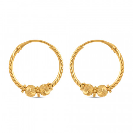 22ct Gold Bali Hoop Earrings For Women 22ct Gold Bali Hoop Earrings For Women