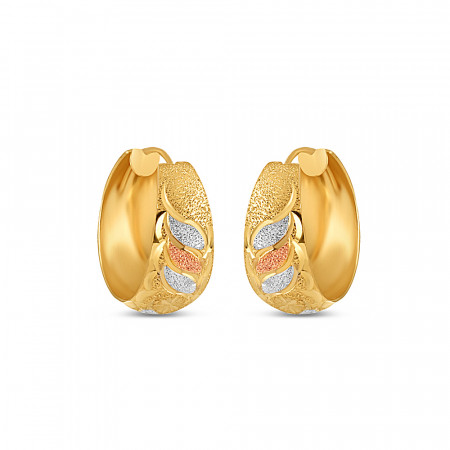 22ct Gold Round Ladies Hoop Earring | Rhodium Finish 22ct Gold Round Ladies Hoop Earring | Rhodium Finish