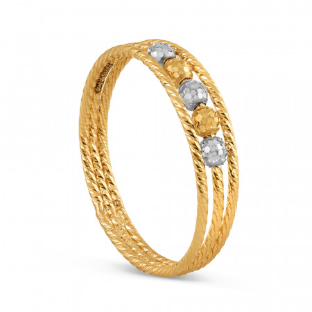 22ct Gold Pretty Ring | Size O | Rhodium Finish
