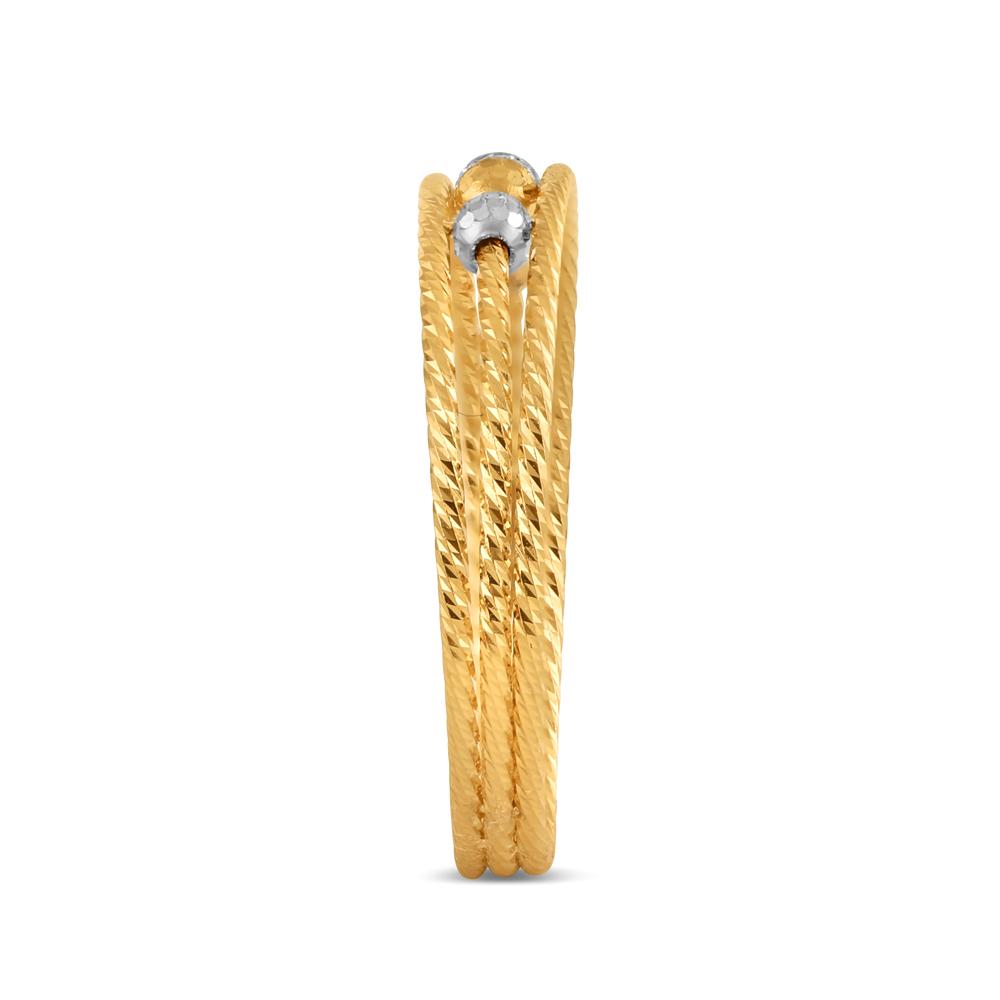 22ct Gold Hübscher Ring | Größe O | Rhodium Finish
