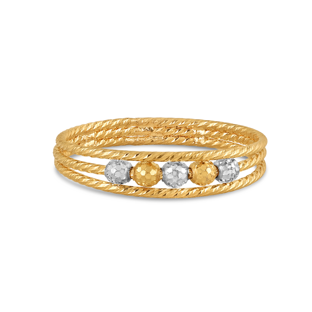 22ct Gold Hübscher Ring | Größe O | Rhodium Finish