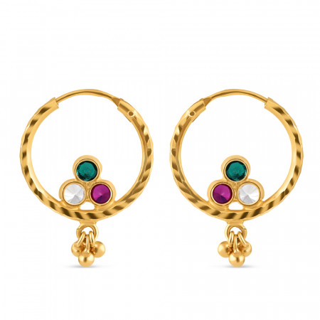 22ct Gold Indian Hoop Earrings For Women 22ct Gold Indian Hoop Earrings For Women