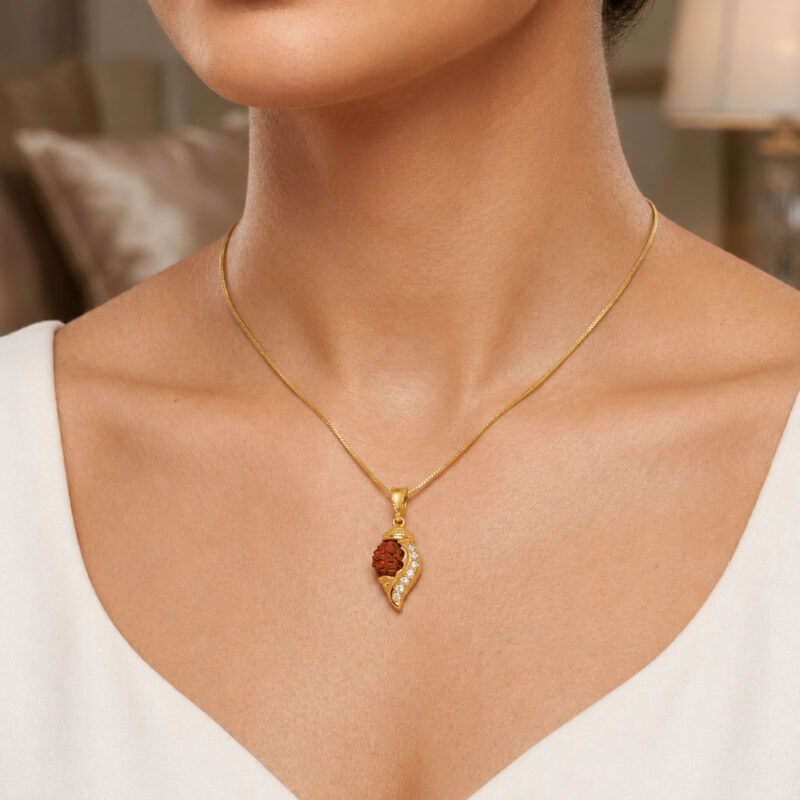 Rudraksha-Anhänger aus 22 Karat Gold