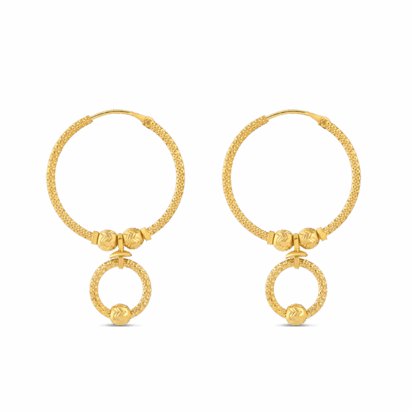 22 Ayar Altın Fantezi Halka Küpe 22 Ayar Altın Fantezi Halka Küpe