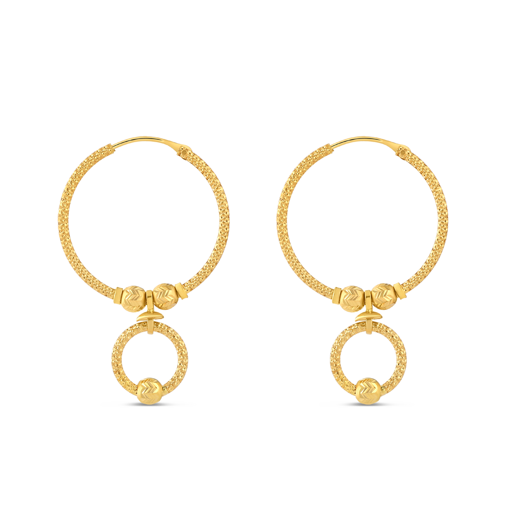 22 Ayar Altın Fantezi Halka Küpe 22 Ayar Altın Fantezi Halka Küpe