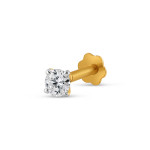 18ct Yellow Gold 0.11ct Diamond Nosepin with Screw For Ladies