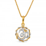 قلادة OM من الذهب عيار 22 قيراط | طلاء روديوم نهائي