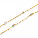 22ct Gold Bead Chain for Ladies | 16 Inches | Rhodium Finish