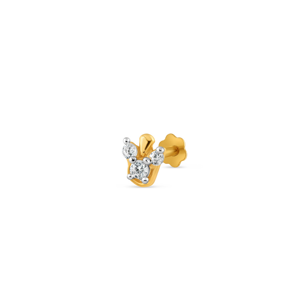 9ct Gold Cz Heart Nose Stud In White | (AU - Foto 6
