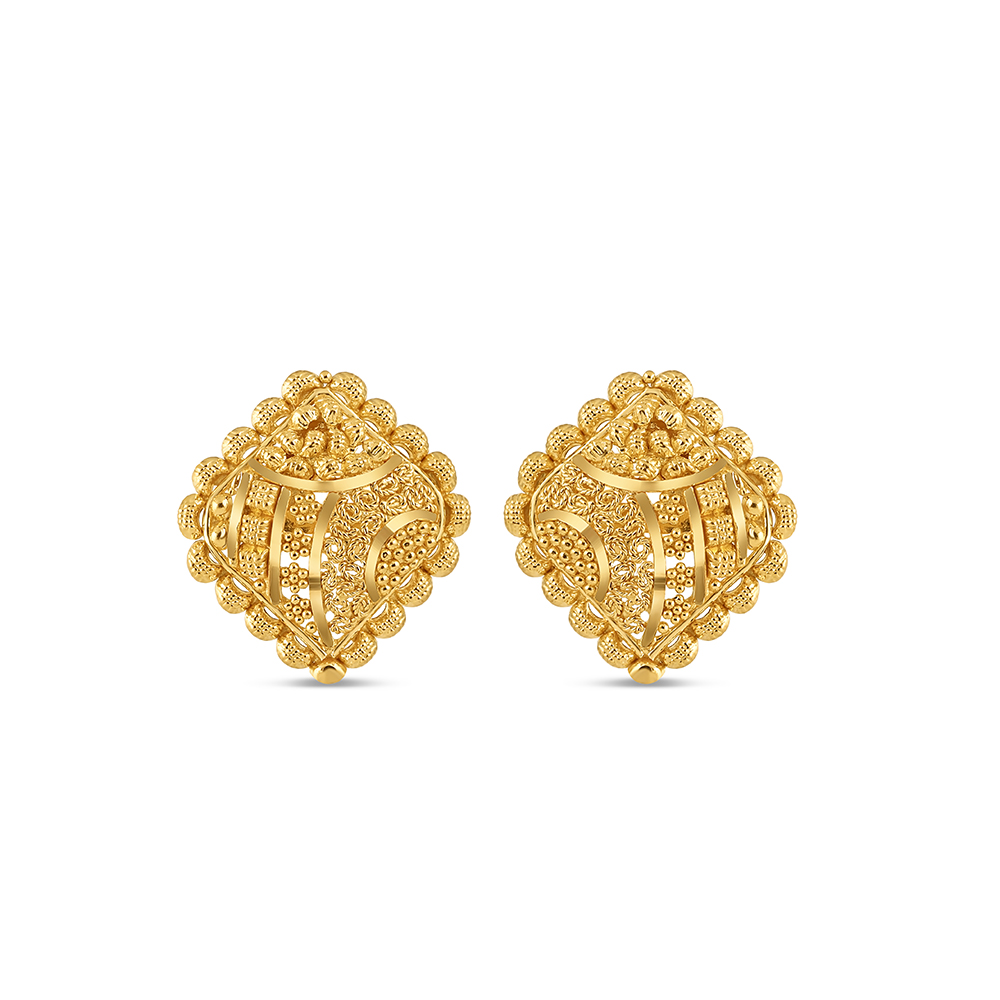 22ct Gold Earring Studs For Ladies | Filigree Collections 22ct Gold Earring Studs For Ladies | Filigree Collections