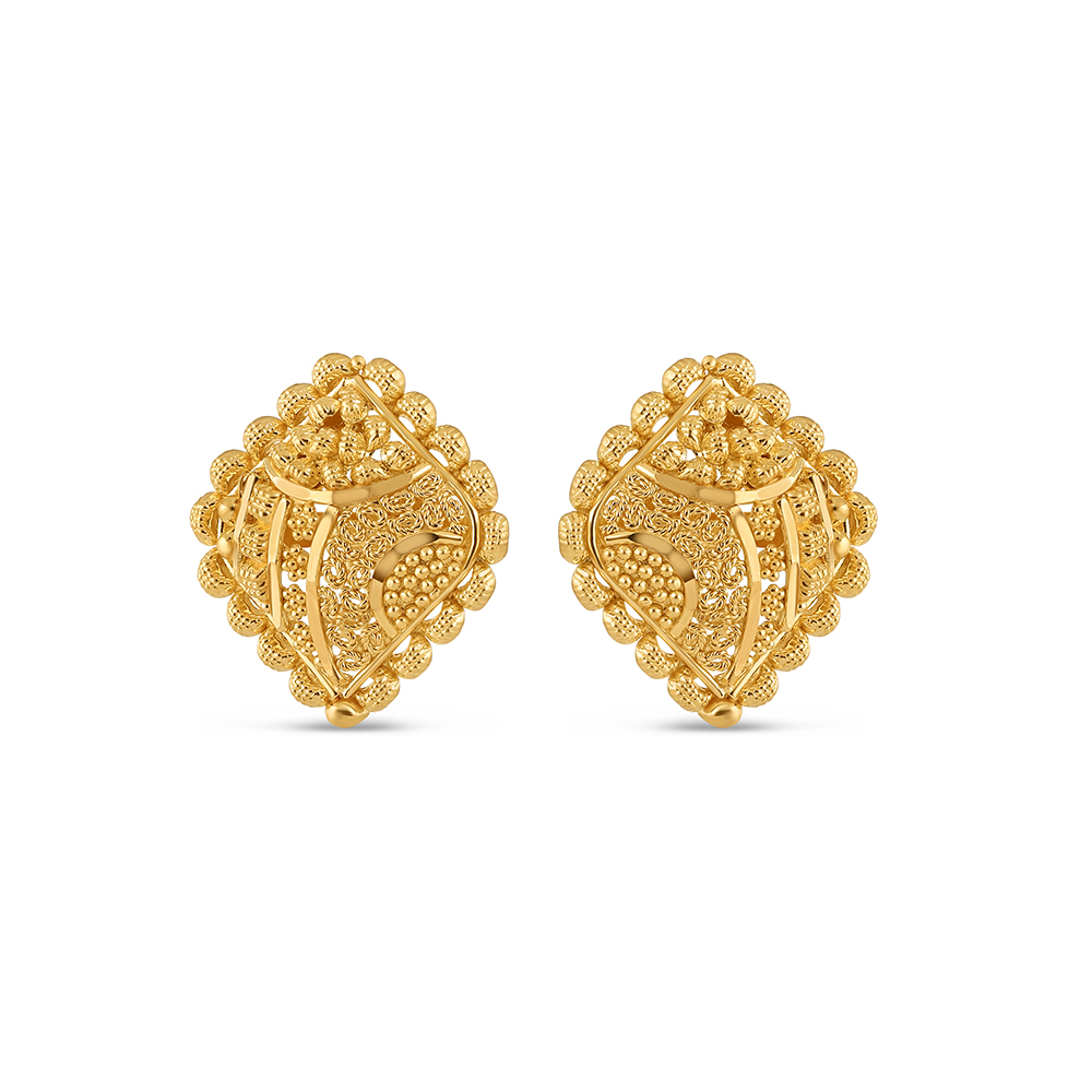 22ct Gold Earring Studs For Ladies | Filigree Collections 22ct Gold Earring Studs For Ladies | Filigree Collections