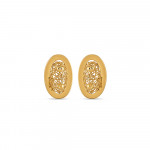 أقراط من الذهب الأصفر عيار 22 قيراط من الذهب الأصفر البيضاوي للسيدات