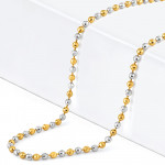 سلسلة خرز ذهبية عيار 22 قيراط للسيدات | 16 بوصة | 2.2 ملم | طلاء روديوم سلسلة خرز ذهبية عيار 22 قيراط للسيدات | 16 بوصة | 2.2 ملم | طلاء روديوم