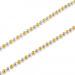سلسلة خرز ذهبية عيار 22 قيراط للسيدات | 16 بوصة | 2.2 ملم | طلاء روديوم سلسلة خرز ذهبية عيار 22 قيراط للسيدات | 16 بوصة | 2.2 ملم | طلاء روديوم