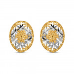 Ovaler Ohrstecker aus 22 Karat Gold