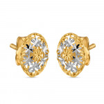 Ovaler Ohrstecker aus 22 Karat Gold