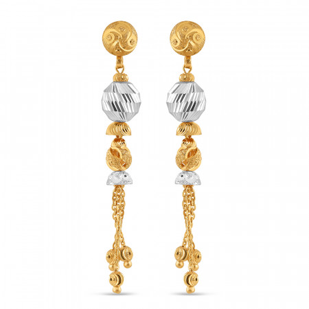 22ct Gold Drop Earring For Women| Rhodium Finish 22ct Gold Drop Earring For Women| Rhodium Finish