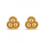 قرط مرصع من الذهب عيار 22 قيراط للسيدات | 18 مم قرط مرصع من الذهب عيار 22 قيراط للسيدات | 18 مم