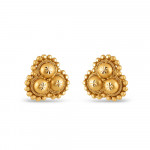 قرط مرصع من الذهب عيار 22 قيراط للسيدات | 18 مم قرط مرصع من الذهب عيار 22 قيراط للسيدات | 18 مم