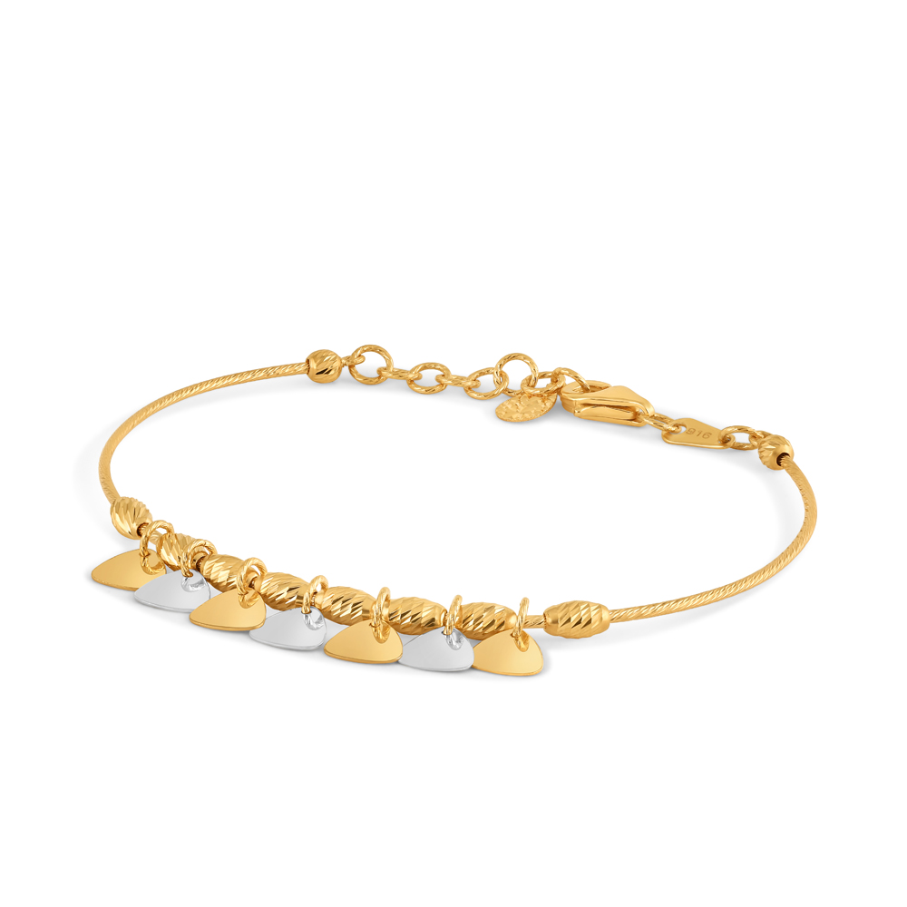 سوار سلك من الذهب الأصفر عيار 22 قيراط | طلاء الروديوم سوار سلك من الذهب الأصفر عيار 22 قيراط | طلاء الروديوم