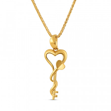 22ct Gold Fancy Heart Key Pendant For Ladies 22ct Gold Fancy Heart Key Pendant For Ladies