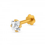 18ct Gelbgold | CZ Nose Pin Stud | 4,8mm Durchmesser