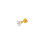 18ct Gold | Quadratische CZ Nose Pin Stud | 3,2mm dick