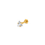 18ct Gold | Gelbgold Nose Pin Stud | 4.2mm dick
