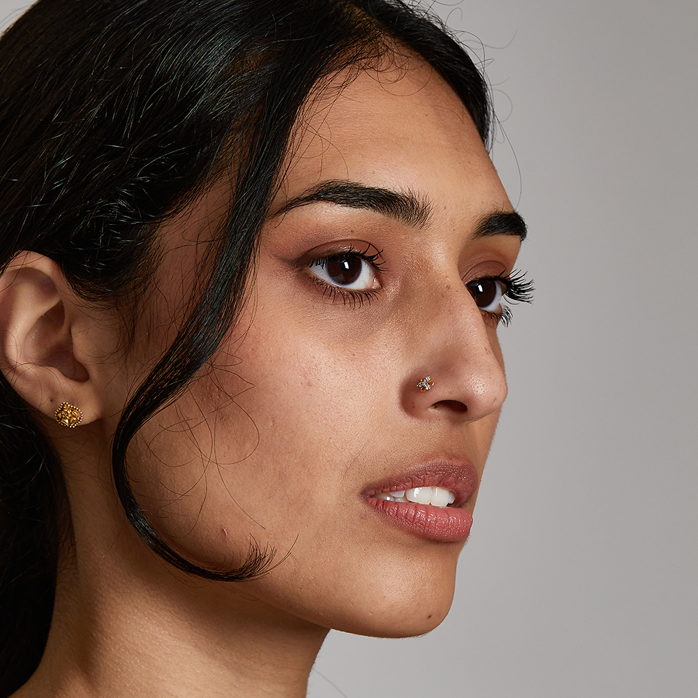 18 Karat Gold | CZ Nose Pin Stud | 5mm Durchmesser