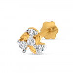 ذهب أصفر عيار 18 قيراط | مسمار دبوس الأنف من الذهب الأصفر عيار 18 قيراط | قطر 4.8 مم