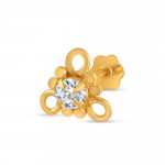 18 Ayar Altın | Süslü CZ Burun İğnesi Saplama | 6mm Çap 18 Ayar Altın | Süslü CZ Burun İğnesi Saplama | 6mm Çap