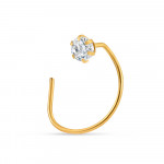 18 Ayar Sarı Altın | CZ Burun İğnesi Saplama | 4,8 mm Çap