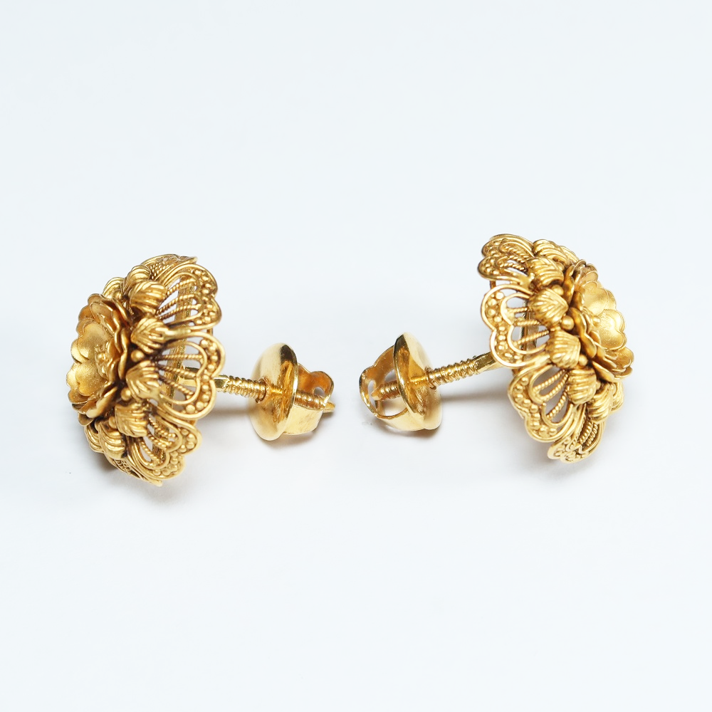 22ct Gold Rosette Floral Stud Earrings 22ct Gold Rosette Floral Stud Earrings