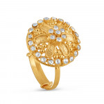 22ct Gold Verstellbarer Damenring | Polki Stones