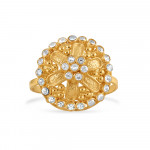 22ct Gold Verstellbarer Damenring | Polki Stones