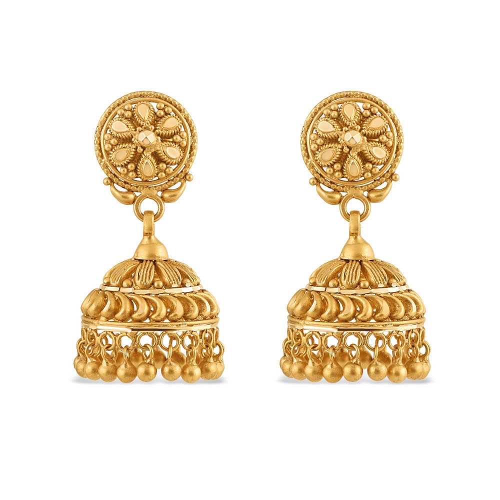 22 Ayar Altın Antik Jhumkha Küpe | Rozet Koleksiyonu 22 Ayar Altın Antik Jhumkha Küpe | Rozet Koleksiyonu