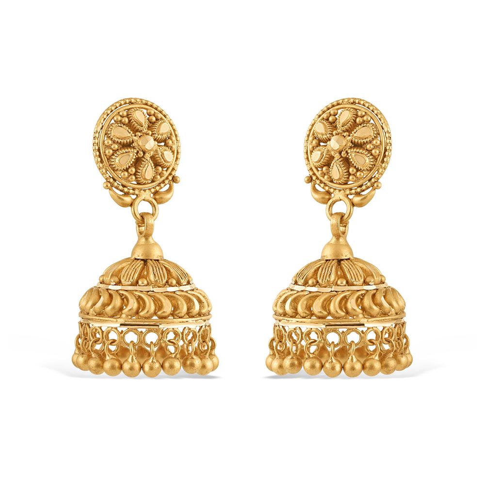 22 Ayar Altın Antik Jhumkha Küpe | Rozet Koleksiyonu 22 Ayar Altın Antik Jhumkha Küpe | Rozet Koleksiyonu