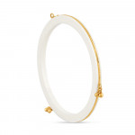 Altın Kakmalı Beyaz Akrilik Gujarati Geleneksel Bileklik | 2.4 Beden