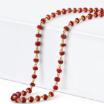 قلادات مالا من الذهب عيار 22 قيراطاً من خرز الياقوت الأحمر للسيدات | 19 بوصة قلادات مالا من الذهب عيار 22 قيراطاً من خرز الياقوت الأحمر للسيدات | 19 بوصة