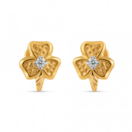 22ct Gold Clover Petal Stud Earring 22ct Gold Clover Petal Stud Earring