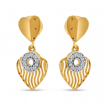22ct Gold Heart Earring | With CZ Stone 22ct Gold Heart Earring | With CZ Stone