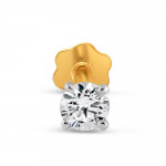 18ct Yellow Gold 0.11ct Diamond Nosepin with Screw For Ladies