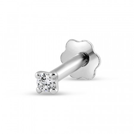 18ct White Gold Diamond Nosepin with Screw 18ct White Gold Diamond Nosepin with Screw