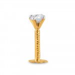 18ct Gelbgold 0.08ct Diamant-Nasennadel mit Schraube