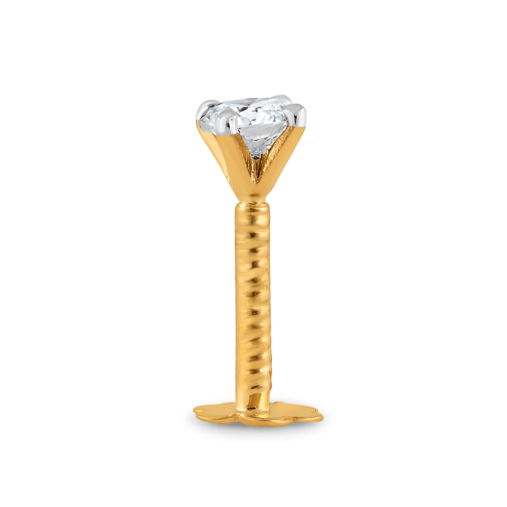 18ct Gelbgold 0.08ct Diamant-Nasennadel mit Schraube