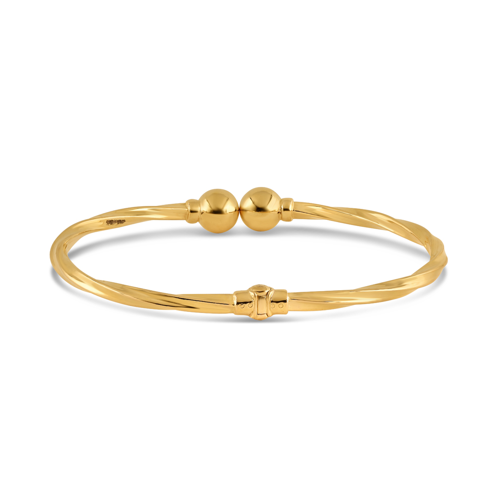 سوار ذهبي مزدوج عيار 22 قيراط من الذهب المزدوج تويست تويست | ملابس يومية | مقاس 2.6 سوار ذهبي مزدوج عيار 22 قيراط من الذهب المزدوج تويست تويست | ملابس يومية | مقاس 2.6