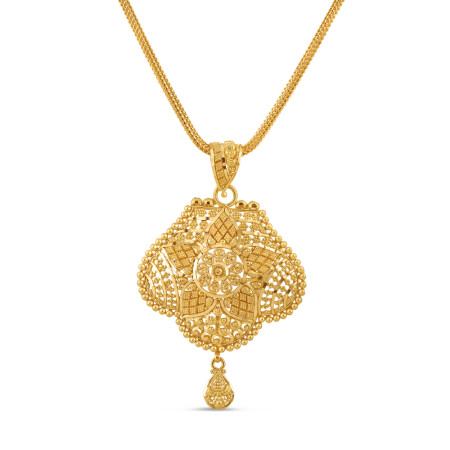22ct Gold Filigree Pendant | 2 Inches | Jali Filigree Collection